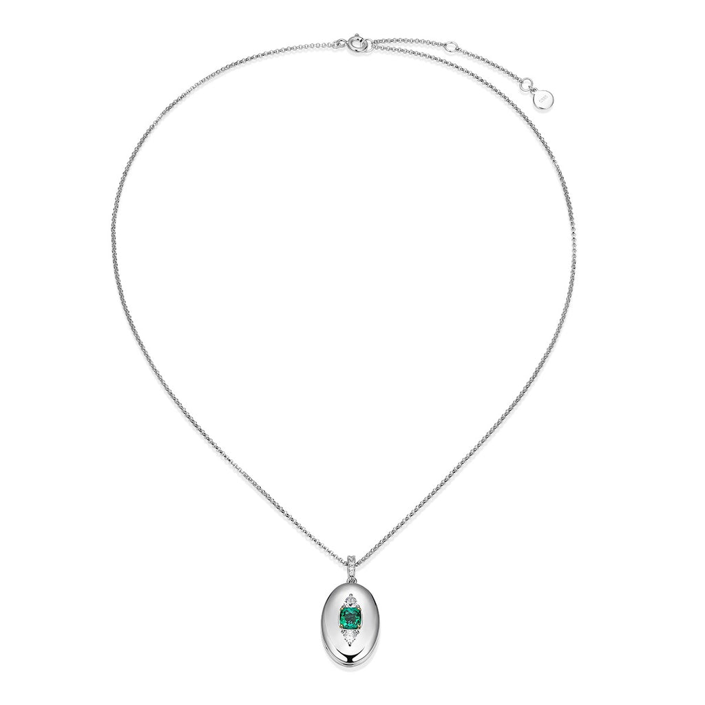 Guardian Eye Birthstone Locket Silver