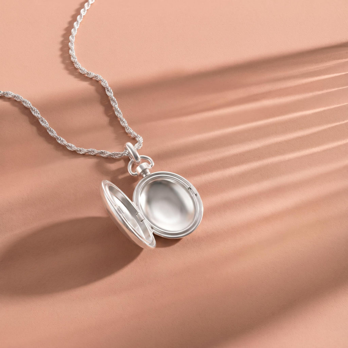 Rhodium Plated Luna Oval Whisper Locket SN011