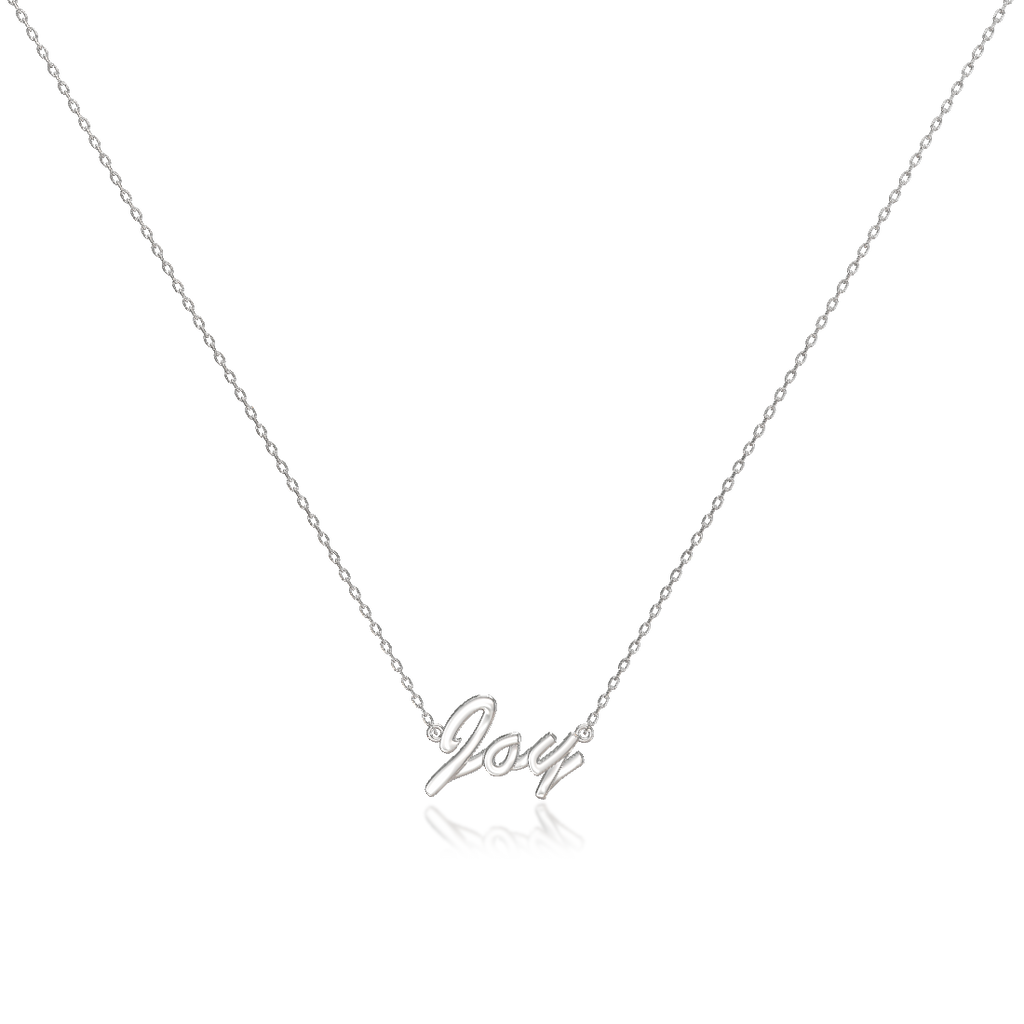 Rhodium Plated Classic Name Necklace