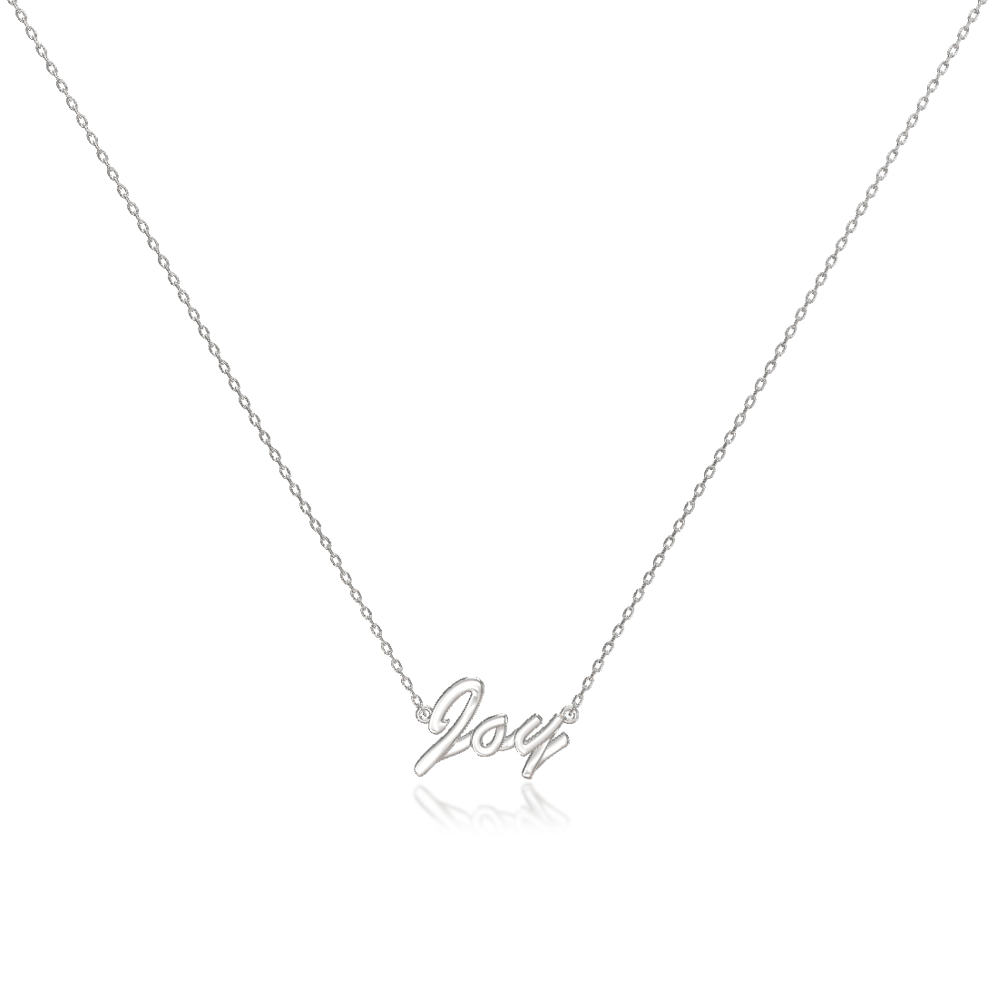 Rhodium Plated Classic Name Necklace