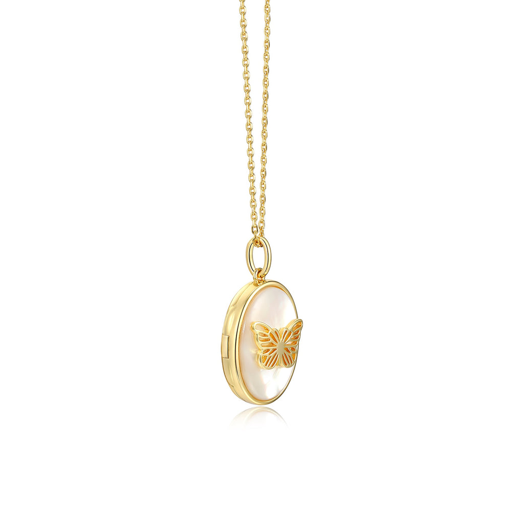 Papilio Whisper Locket, Silver With Yellow Gold Plating