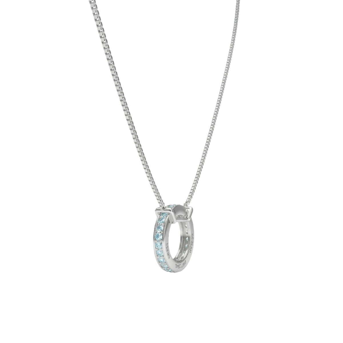 Circle of Love-March Birthstone Family Engraving Necklace